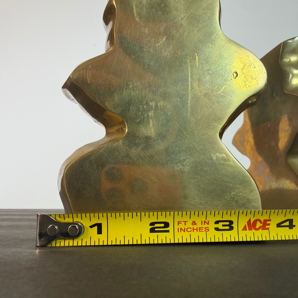 Vintage Cast Brass Clown Bookends Mid Century Modern Figurative MCM Decor - Picture 12 of 12